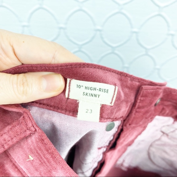 NWT Madewell Velvet Burgundy High Rise Skinny Jeans Pants 23 - Picture 7 of 8
